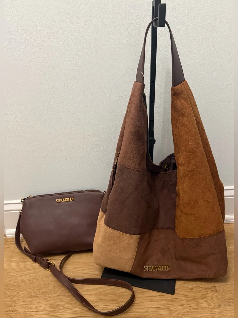 Steve Madden BCarey Patchwork Hobo & Crossbody Bag Set